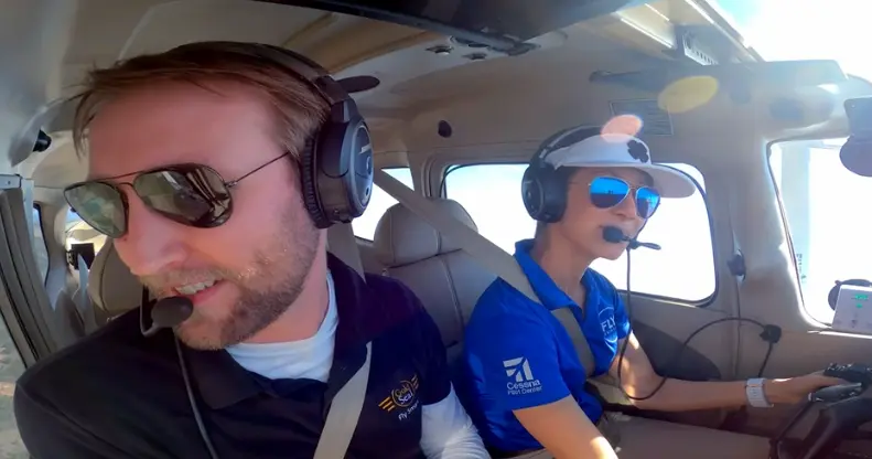 Nate Tennant flying with Gold Seal Instructor